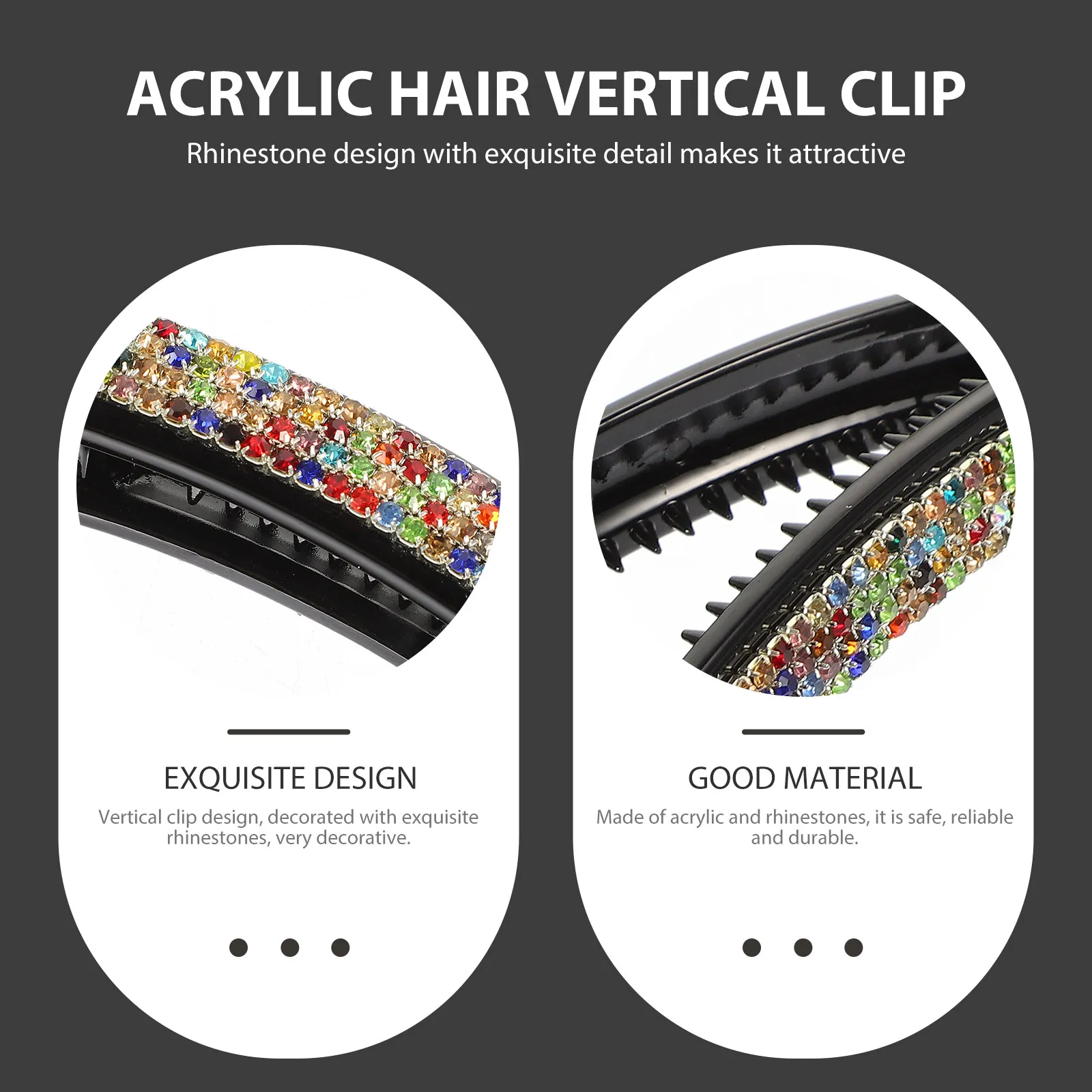 Colorful Rhinestone Acrylic Hair Vertical Clip Large Size Ponytail Holder Beautiful Hairpin for Woman Lady Hair Styling
Colorful Rhinestone Acrylic Hair Vertical Clip Large Size Ponytail Holder Beautiful Hairpin for Woman Lady Hair Styling