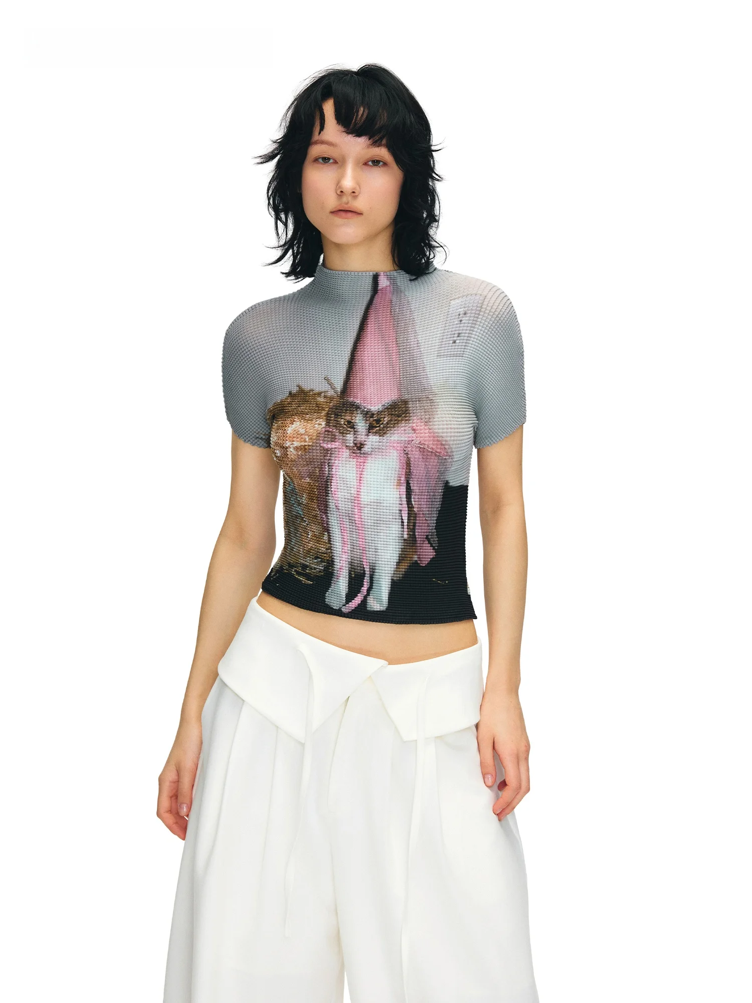 Outthe Blue Birthday Summer New Slim Fit Pleated Print Short Sleeve Half High Collar T Shirt Women Casual Style Polyester...
Outthe Blue Birthday Summer New Slim Fit Pleated Print Short Sleeve Half High Collar T Shirt Women Casual Style Polyester...