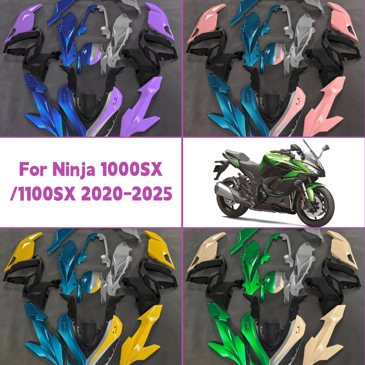 Fairings For 2020-2025 Kawasaki Ninja 1100SX Molded Plastic Fairing Kit Motorcycle Bodywork 20-25 Ninja1000SX
Fairings For 2020-2025 Kawasaki Ninja 1100SX Molded Plastic Fairing Kit Motorcycle Bodywork 20-25 Ninja1000SX