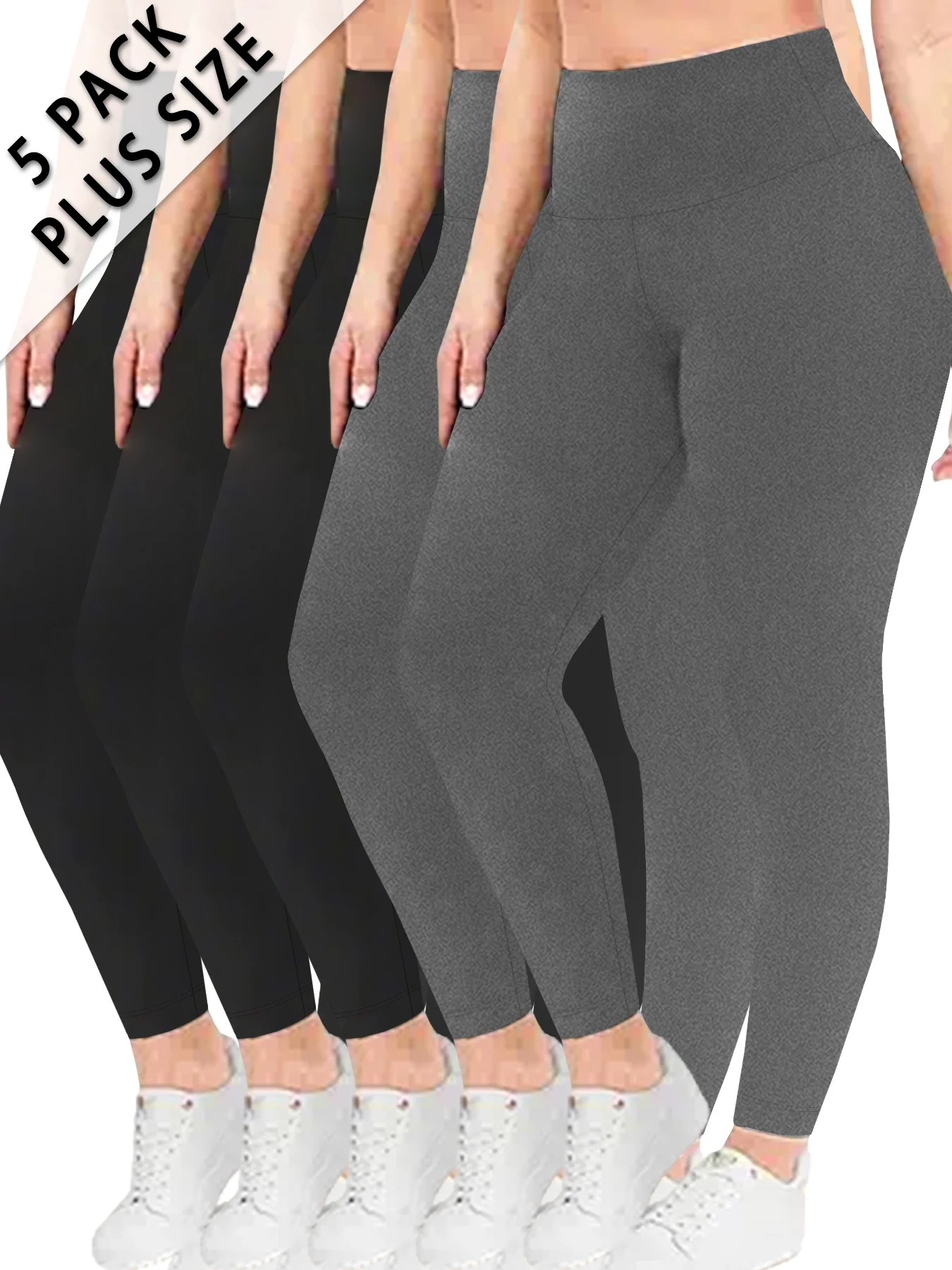 5 pack Plus Size Women's Leggings High Waisted - Super Soft Tummy Control Fabric Ideal for Yoga Running and Home Activities
5 pack Plus Size Women's Leggings High Waisted - Super Soft Tummy Control Fabric Ideal for Yoga Running and Home Activities