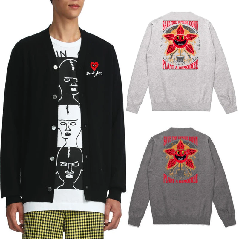Break Egg Men Cardigan Heart Glasses Embroidery Back Cartoon Chomper Print Cotton V-neck Single-breasted Autumn Casual Sweater
Break Egg Men Cardigan Heart Glasses Embroidery Back Cartoon Chomper Print Cotton V-neck Single-breasted Autumn Casual Sweater