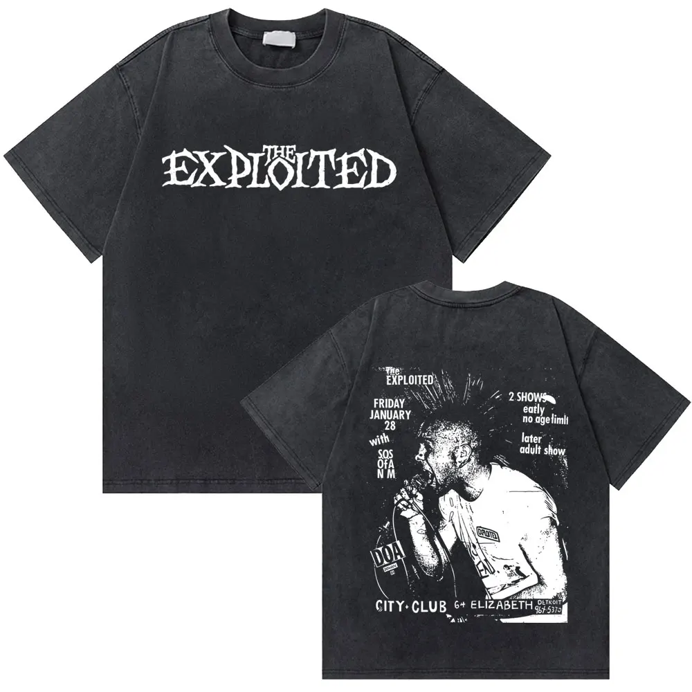 Washed Vintage Rock Band The Exploited Concert Poster T-shirt Men Hip Hop Gothic T Shirts Men's Punk Oversized Tees Streetwear
Washed Vintage Rock Band The Exploited Concert Poster T-shirt Men Hip Hop Gothic T Shirts Men's Punk Oversized Tees Streetwear