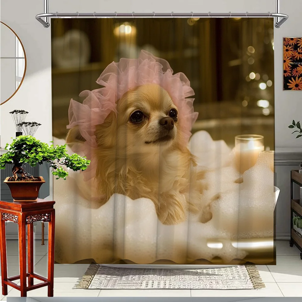 1pc Adorable Dog Bath Curtain with Fun Bath Time Theme Polyester Fabric Bathroom featuring 12 Hooks 70. 8x70. 8 Inches
1pc Adorable Dog Bath Curtain with Fun Bath Time Theme Polyester Fabric Bathroom featuring 12 Hooks 70. 8x70. 8 Inches