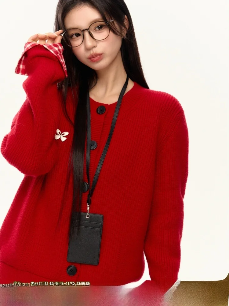 Красный женский вязаный свитер с вышивкой ELEVEN SP в стиле ретро, ангора, искусственный дизайн из двух предметов, свободный крой, зима 2024
Красный женский вязаный свитер с вышивкой ELEVEN SP в стиле ретро, ангора, искусственный дизайн из двух предметов, свободный крой, зима 2024