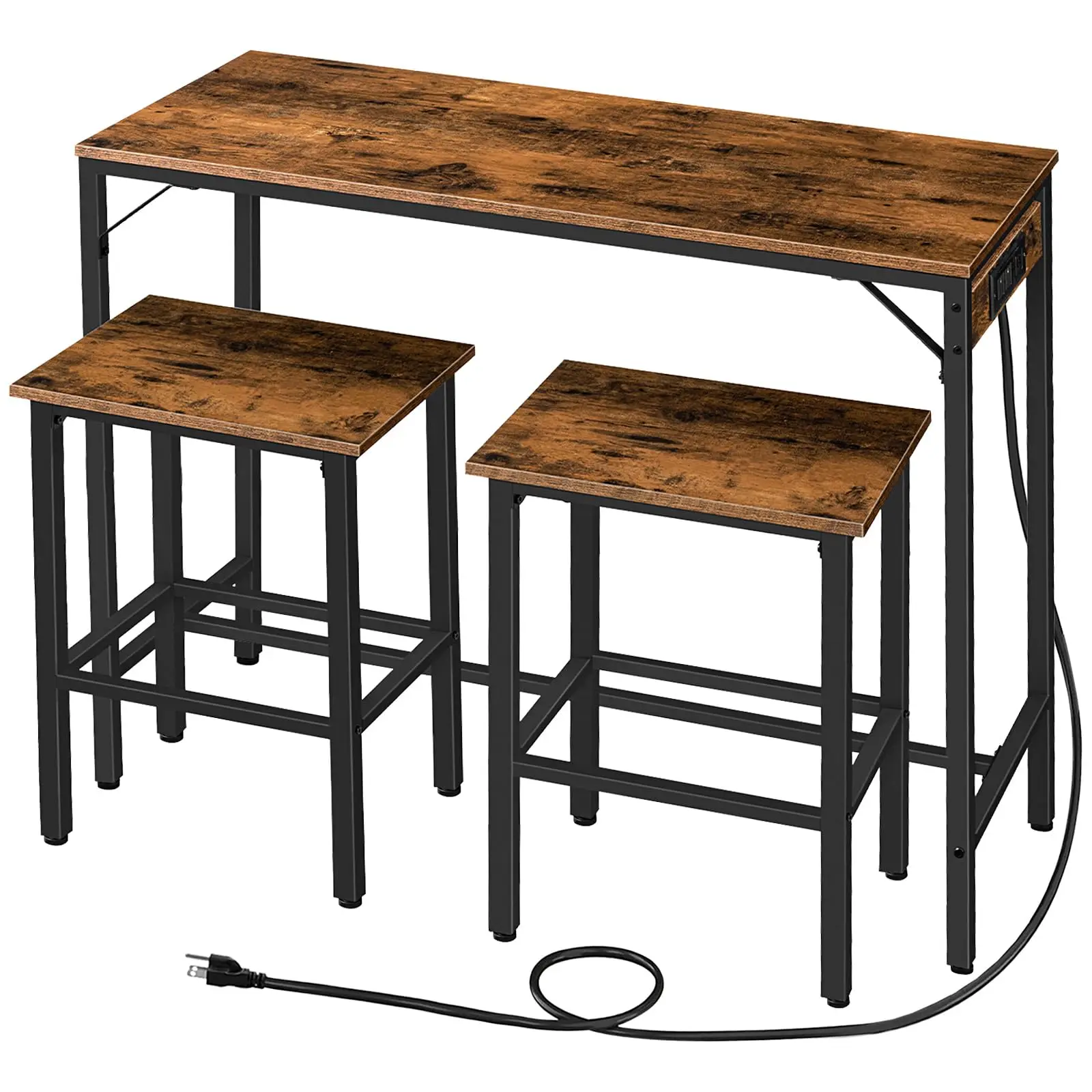 Bar Table And Chairs Set 47.2 Inch Dining Table Set With Power Outlet 3 Piece Pub Table Set Kitchen Bar Height Table With Two
Bar Table And Chairs Set 47.2 Inch Dining Table Set With Power Outlet 3 Piece Pub Table Set Kitchen Bar Height Table With Two