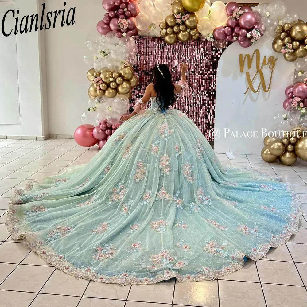 Мятно-зеленое Бисероплетение жемчужные аппликации кружевное платье Quinceanera бальное платье с блестящими кристаллами 3D Цветы милое 15 день рождения
Мятно-зеленое Бисероплетение жемчужные аппликации кружевное платье Quinceanera бальное платье с блестящими кристаллами 3D Цветы милое 15 день рождения