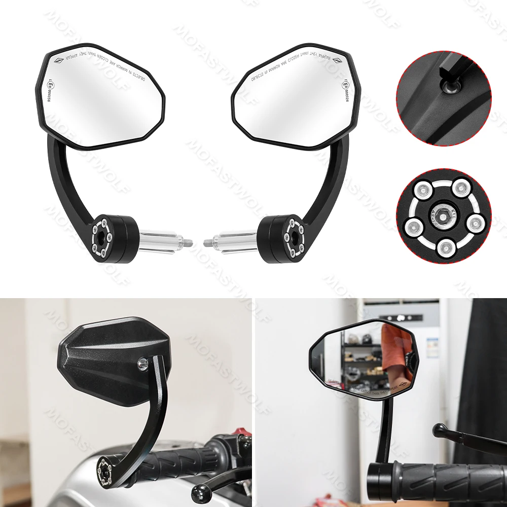 Motorcycle Bar End Mirrors Universal Rearview Mirror Motorcycle Side Mirrors 7/8 22mm For MT09 MT07 For R1200GS F800GS R 1250 RT
Motorcycle Bar End Mirrors Universal Rearview Mirror Motorcycle Side Mirrors 7/8 22mm For MT09 MT07 For R1200GS F800GS R 1250 RT