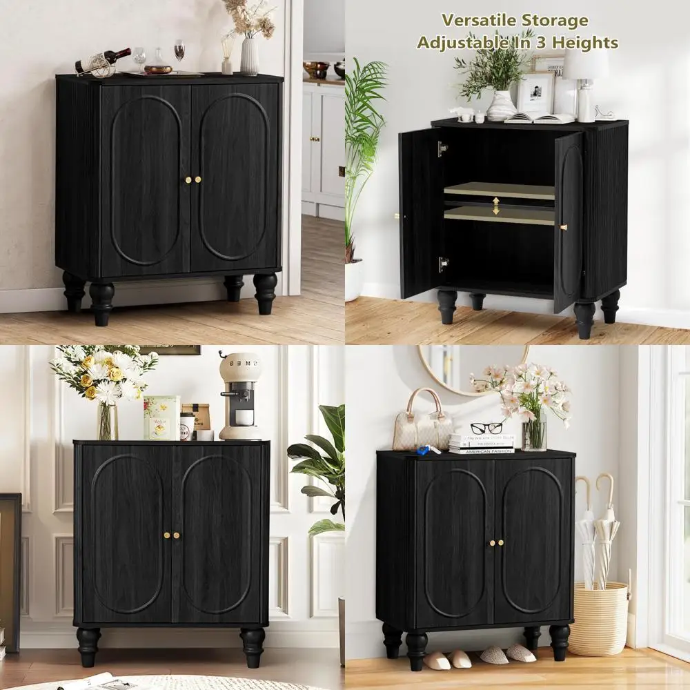Modern Fluted Storage Cabinet with Adjustable Shelves and Solid Wood Legs
Modern Fluted Storage Cabinet with Adjustable Shelves and Solid Wood Legs