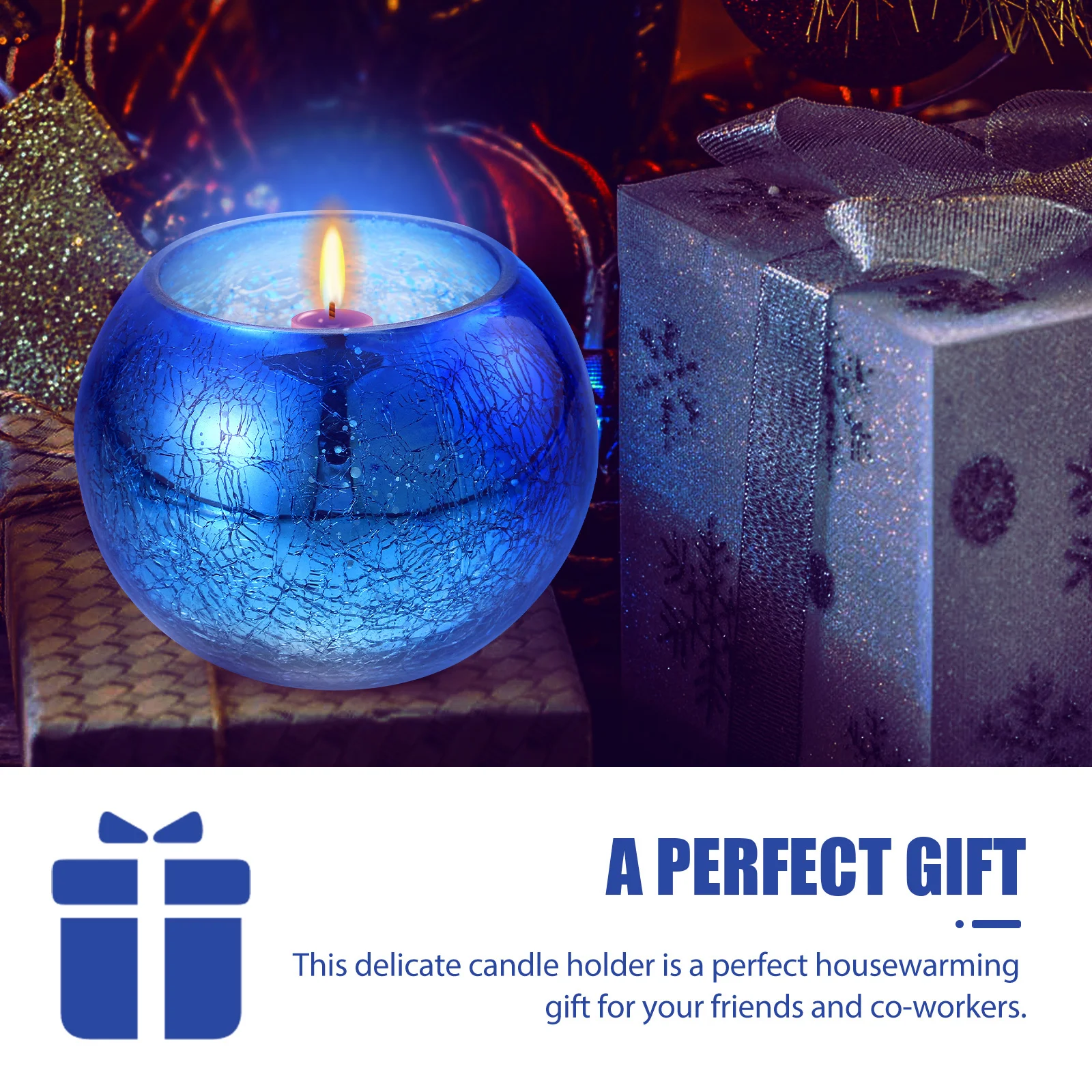 Gradient Blue Glass Candleholder Cracked Pattern Decorative Romantic Desktop Candlestick for Home Decor Wedding Ornament
Gradient Blue Glass Candleholder Cracked Pattern Decorative Romantic Desktop Candlestick for Home Decor Wedding Ornament