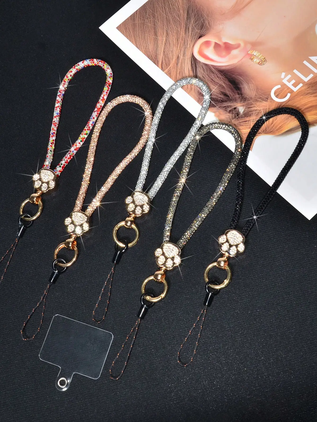 Luxury Alloy Bling Rhinestone 1pc Premium Women's Phone Lanyard Crystal Rhinestone Studded Metal Cat Paw Print Charm Detachable Wrist Strap Creative Personalized Car Key Chain For Outdoor Travel Shopping Spring Gift Birthday Anniversary
Luxury Alloy Bling Rhinestone 1pc Premium Women's Phone Lanyard Crystal Rhinestone Studded Metal Cat Paw Print Charm Detachable Wrist Strap Creative Personalized Car Key Chain For Outdoor Travel Shopping Spring Gift Birthday Anniversary