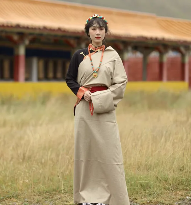 Chinese Tibetan Women Robe Spring Tradition Xizang Vintage Thin
Chinese Tibetan Women Robe Spring Tradition Xizang Vintage Thin
