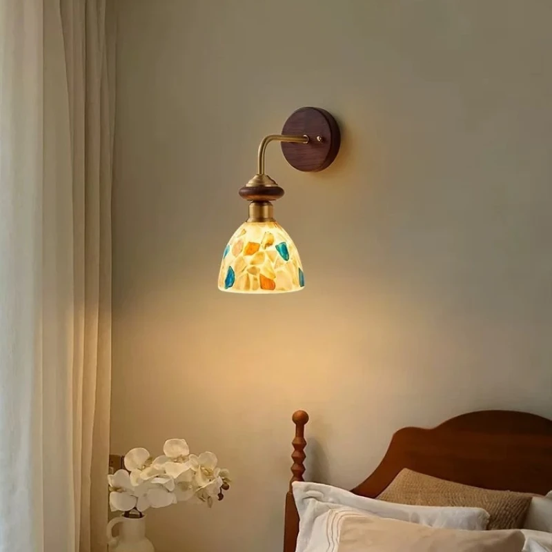 Middle Ancient Style Colorful Shell Wall Lamp Bedroom Bedside Atmosphere Living Room Background Staircase Corridor Wall Light
Middle Ancient Style Colorful Shell Wall Lamp Bedroom Bedside Atmosphere Living Room Background Staircase Corridor Wall Light
