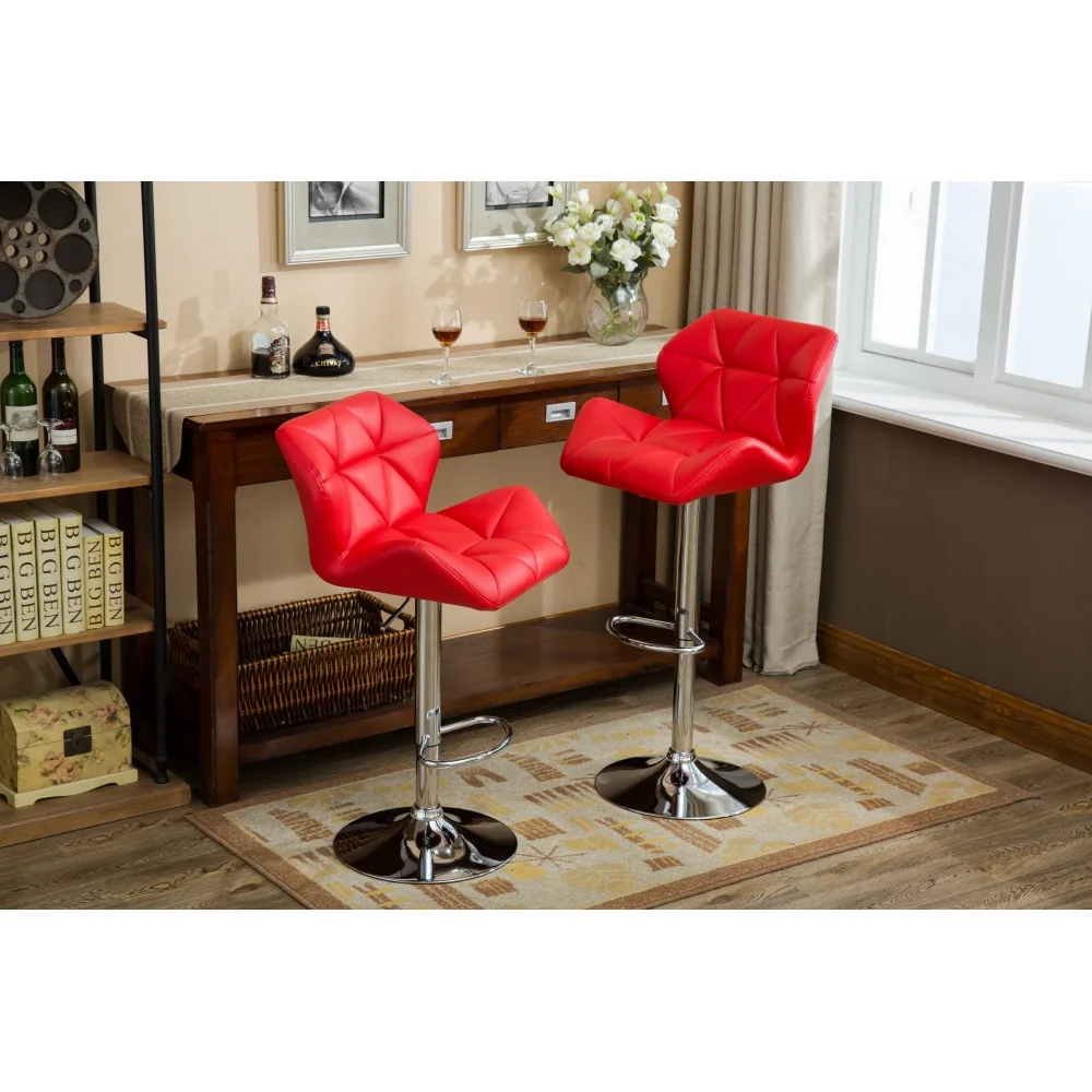 Glasgow Contemporary Tufted Adjustable Height Bar Stools, Set of 2, Red
Glasgow Contemporary Tufted Adjustable Height Bar Stools, Set of 2, Red