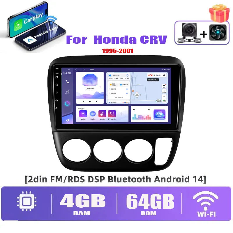 9" 4+64GB Double Din Apple Carplay Android Auto Car Stereo Radio Head Unit For Honda CRV 1995-2001
9" 4+64GB Double Din Apple Carplay Android Auto Car Stereo Radio Head Unit For Honda CRV 1995-2001