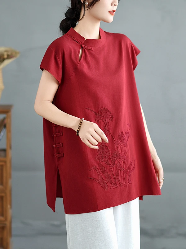 Ele Embroidered Cotton Linen ort Sve irt Women's Faion New Chinese Sle Button up Top for Summer 2025
Ele Embroidered Cotton Linen ort Sve irt Women's Faion New Chinese Sle Button up Top for Summer 2025