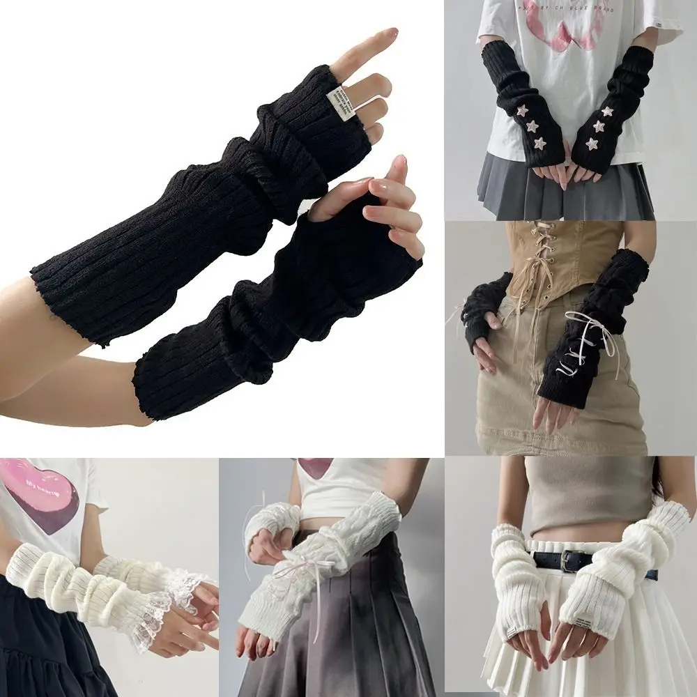 Fingerless Long Wrist Gloves Arm Warmers False Sleeves Elbow Mittens Black White Finger Sleeves Cover Knitted Gloves
Fingerless Long Wrist Gloves Arm Warmers False Sleeves Elbow Mittens Black White Finger Sleeves Cover Knitted Gloves