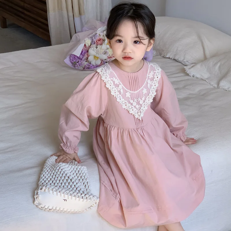 Girls Kids Pink Dresses Little Girl Long-Sleeve Cotton Lace Dress Spring Baby Casual Loose Princess Dresses Children's Clothing
Girls Kids Pink Dresses Little Girl Long-Sleeve Cotton Lace Dress Spring Baby Casual Loose Princess Dresses Children's Clothing