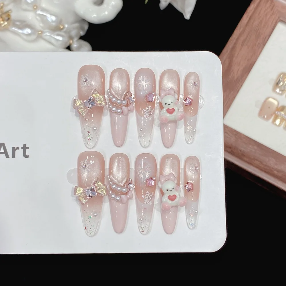 10 штук французских стеклянных бусинок с эффектом кошачьего глаза, снежинок, ручной работы, накладные ногти, милые розовые, с блестками, жемчугом, бантиками, многоразовые, для нейл-арта
10 штук французских стеклянных бусинок с эффектом кошачьего глаза, снежинок, ручной работы, накладные ногти, милые розовые, с блестками, жемчугом, бантиками, многоразовые, для нейл-арта