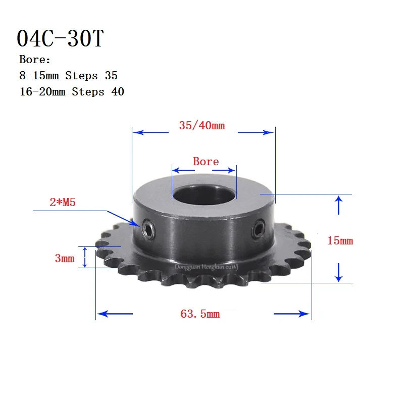 04C Sprocket Industrial Chain Wheel 45# Steel 11T-30T Teeth with Setscrew Bore 5-18mm for Forklift Transmission
04C Sprocket Industrial Chain Wheel 45# Steel 11T-30T Teeth with Setscrew Bore 5-18mm for Forklift Transmission