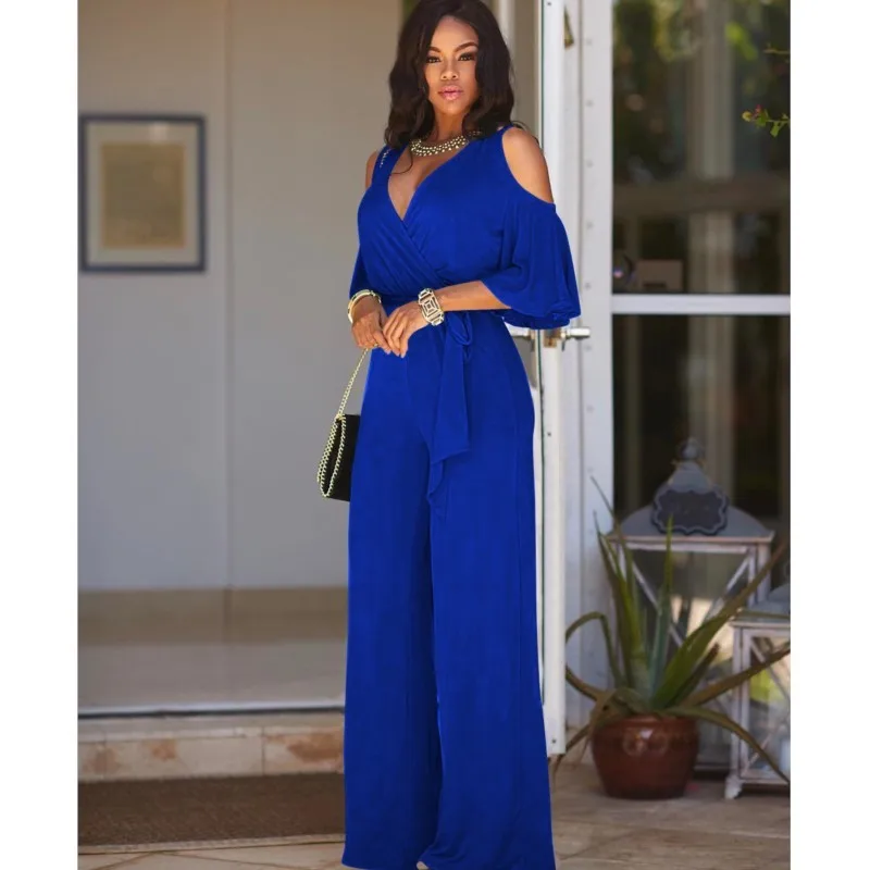 Spring Summer Solid Color Wide Leg Jumpsuit Women Sexy Deep V Neck Short Sleeve Rompers Fashion Slim Fit Lace Up Elegant Female
Spring Summer Solid Color Wide Leg Jumpsuit Women Sexy Deep V Neck Short Sleeve Rompers Fashion Slim Fit Lace Up Elegant Female