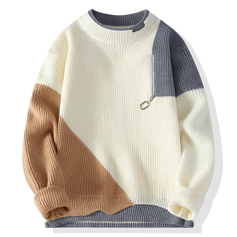 Men's round neck knitted sweater, fashionable patch knitted pullover, men's autumn and winter daily casual warm pullover
Men's round neck knitted sweater, fashionable patch knitted pullover, men's autumn and winter daily casual warm pullover