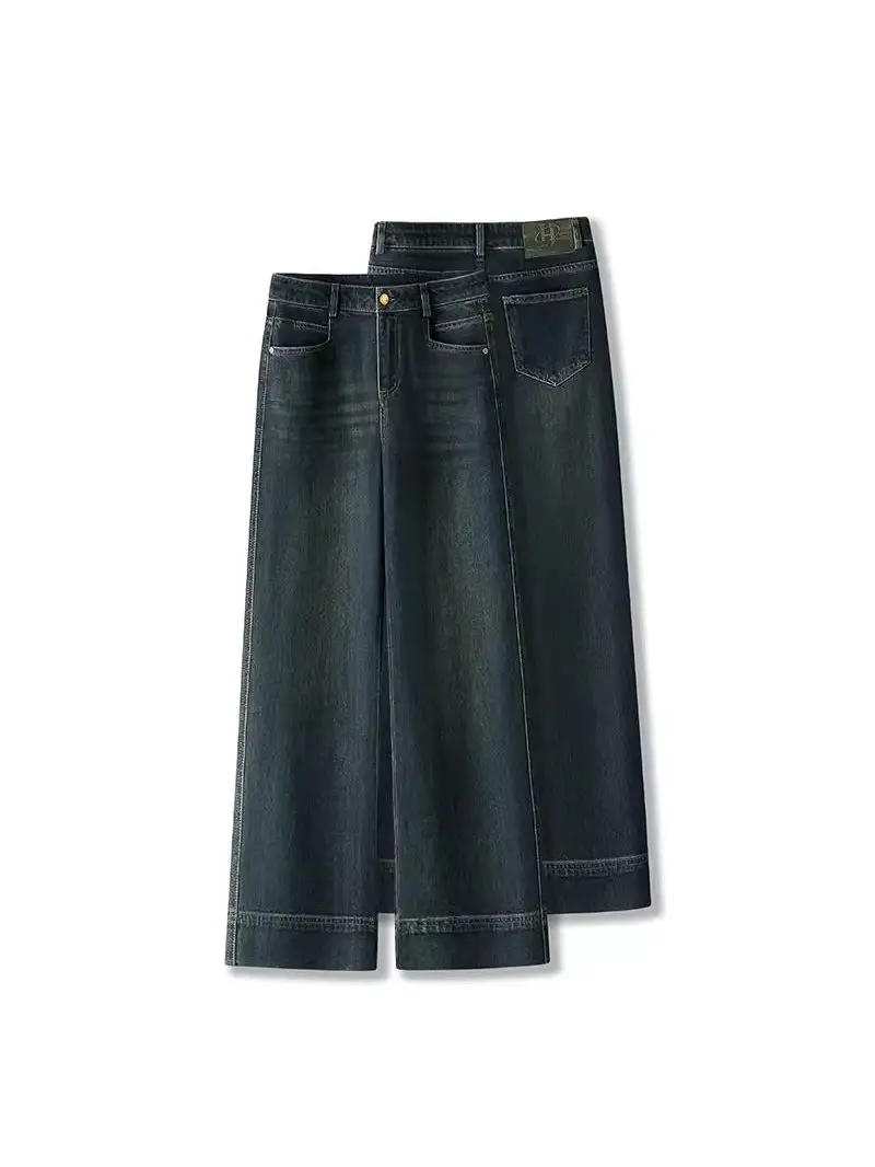 High Waist Wide Leg Jeans Cold Tea Color Women's Spring Autumn New Style Narrow Version Straight Cut Casual Denim Pants
High Waist Wide Leg Jeans Cold Tea Color Women's Spring Autumn New Style Narrow Version Straight Cut Casual Denim Pants