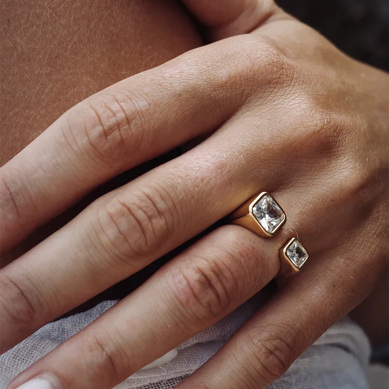 Vacation new titanium steel adjustable simple fashionable unique zircon ring unisex finger acceesory
Vacation new titanium steel adjustable simple fashionable unique zircon ring unisex finger acceesory