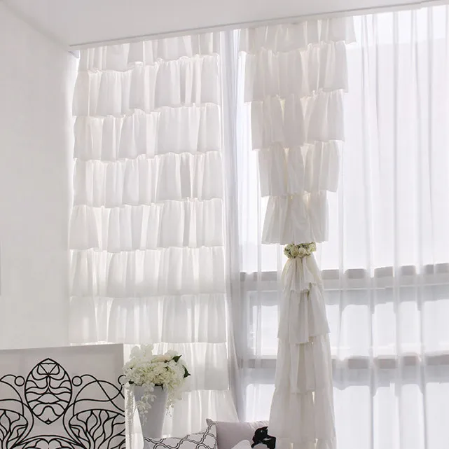 Dreamy Multi Layer Tiered Cake Lace Sheer Curtain Princess Style White Semi Blackout Window Drapes for Girls Bedroom Living Room
Dreamy Multi Layer Tiered Cake Lace Sheer Curtain Princess Style White Semi Blackout Window Drapes for Girls Bedroom Living Room
