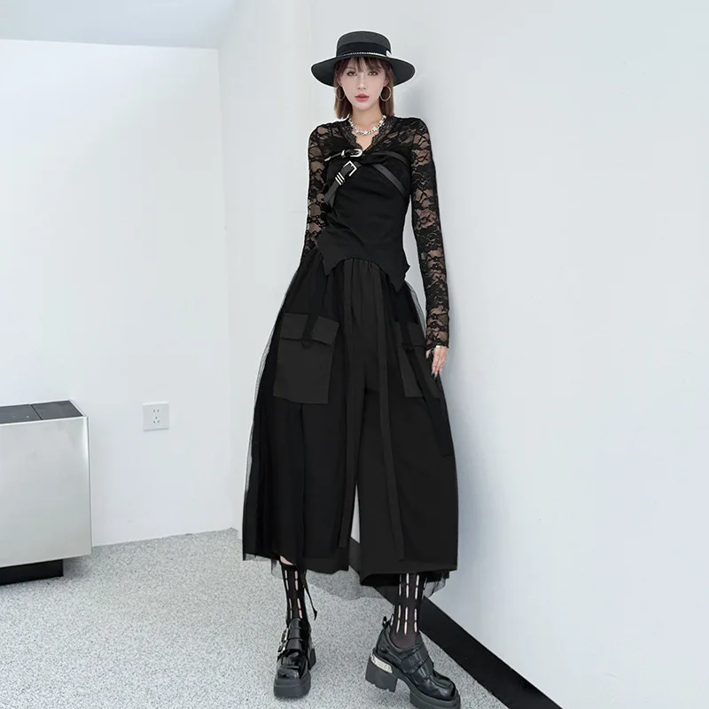 Women's New Fashion Solid Color High Waist Wide Leg Cargo Pants Mesh Paneled Big Pockets Loose Stylish Trendy Casual Long Pants
Women's New Fashion Solid Color High Waist Wide Leg Cargo Pants Mesh Paneled Big Pockets Loose Stylish Trendy Casual Long Pants