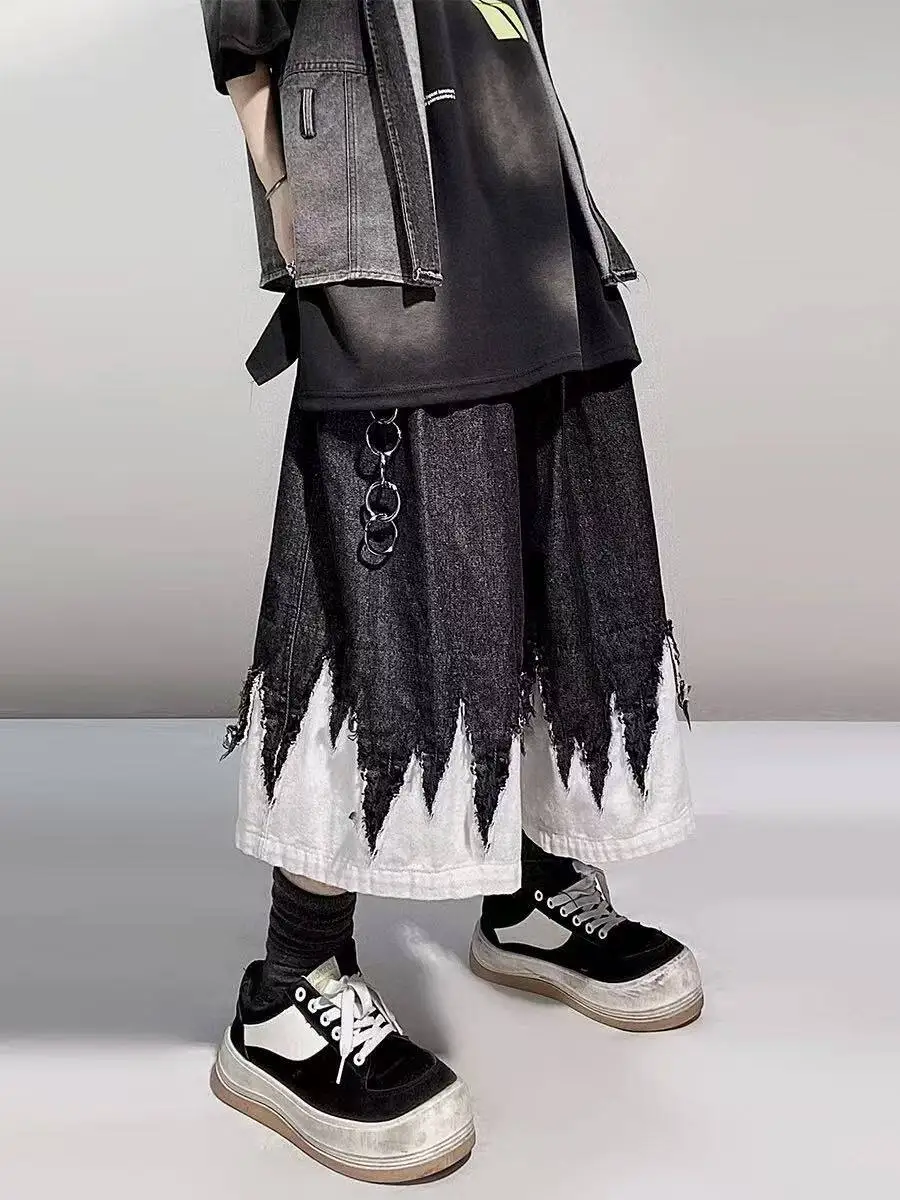 Summer Men's Hip-Hop Denim Patchwork Shorts American Casual Fashion High Street Retro Oversize Loose Male Calf-Length Jeans
Summer Men's Hip-Hop Denim Patchwork Shorts American Casual Fashion High Street Retro Oversize Loose Male Calf-Length Jeans