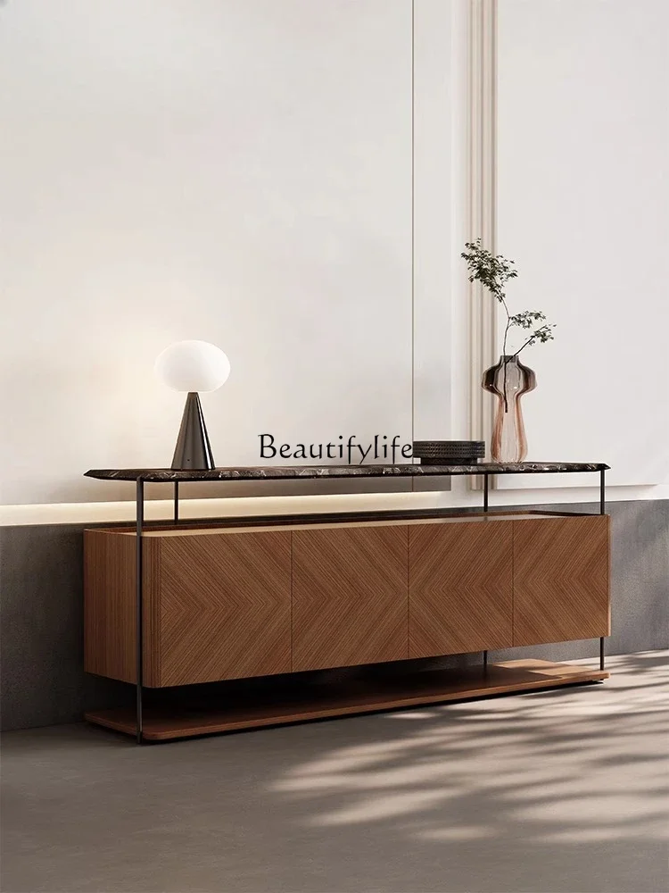 02 Italian light luxury marble entrance cabinet, simple modern walnut dining side cabinet
02 Italian light luxury marble entrance cabinet, simple modern walnut dining side cabinet