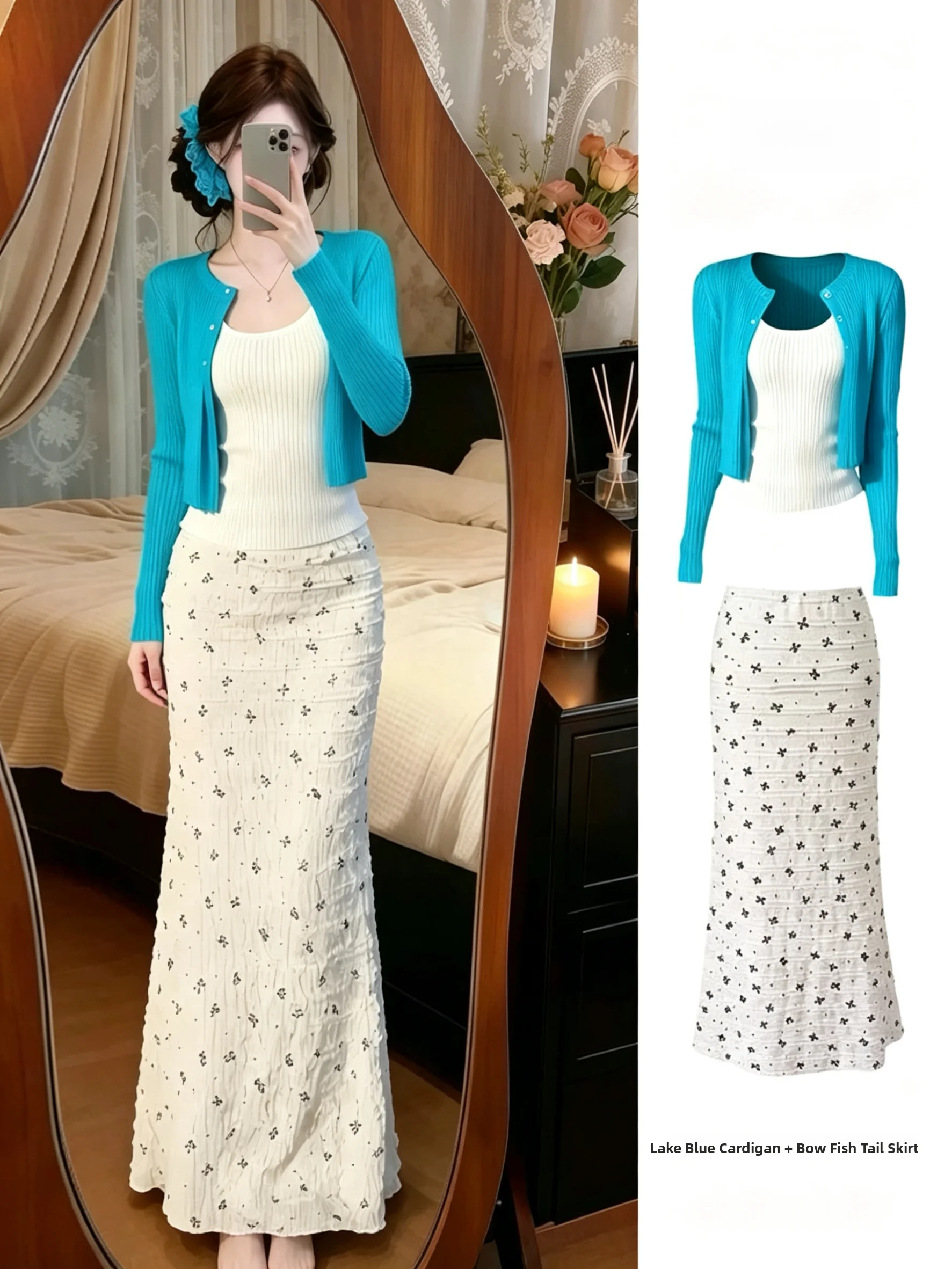 Spring 2026 Women's Korean Style Knitted Set High Waist Skirt Cardigan Tank Top Three Piece Set Anti-Aging Fashion Ensemble
Spring 2026 Women's Korean Style Knitted Set High Waist Skirt Cardigan Tank Top Three Piece Set Anti-Aging Fashion Ensemble