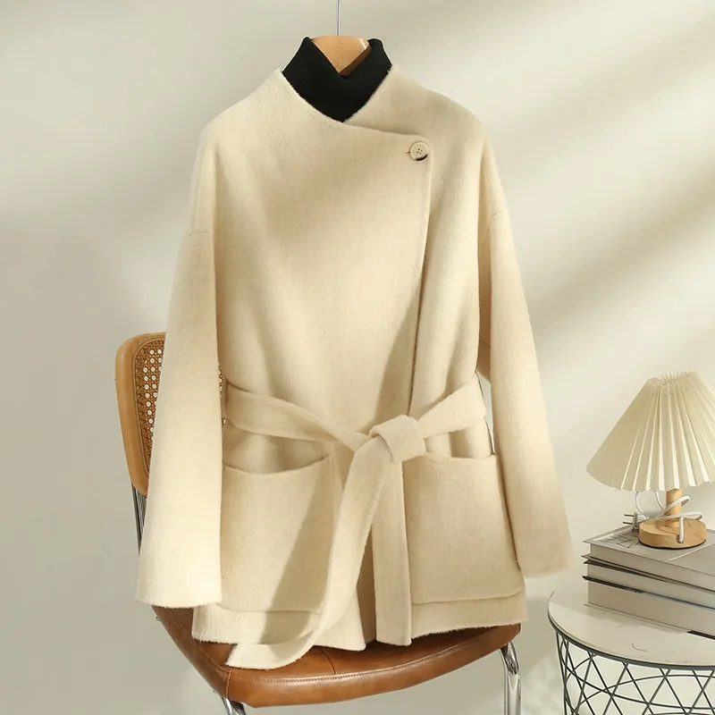 2026 Autumn Winter New Double-sided Wool Coat Women's With Belt Lace Up Elegant Clothes Chaqueta Feminine
2026 Autumn Winter New Double-sided Wool Coat Women's With Belt Lace Up Elegant Clothes Chaqueta Feminine