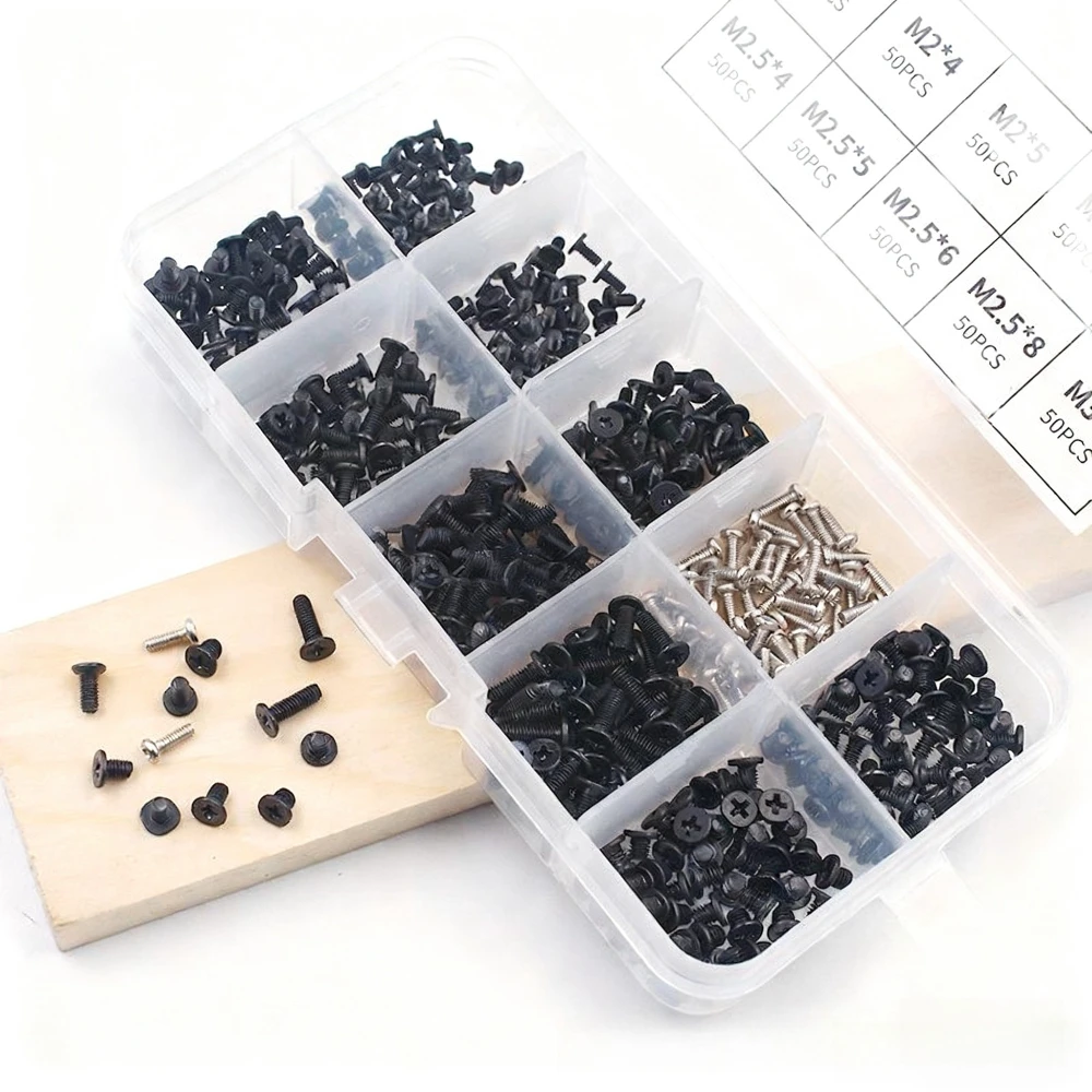 500pcs Small Computer Laptop Screws kit box M2M2.5M3 ,Flat Head Notebook Laptop black Screws Kit for mac asus lenovo acer SSD
500pcs Small Computer Laptop Screws kit box M2M2.5M3 ,Flat Head Notebook Laptop black Screws Kit for mac asus lenovo acer SSD