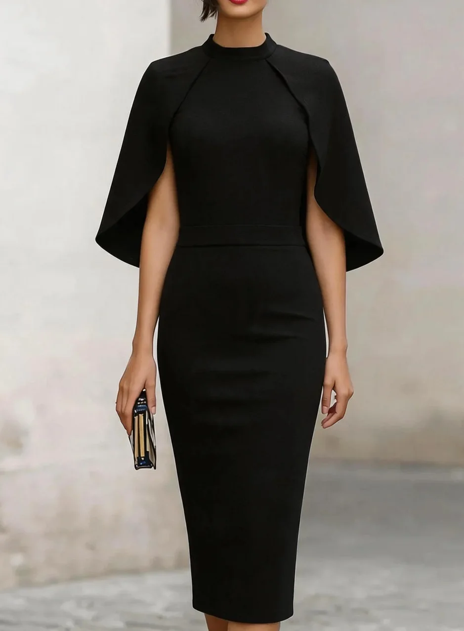2026 new cape sleeves slim fit mid length elegant temperament banquet dress for women
2026 new cape sleeves slim fit mid length elegant temperament banquet dress for women