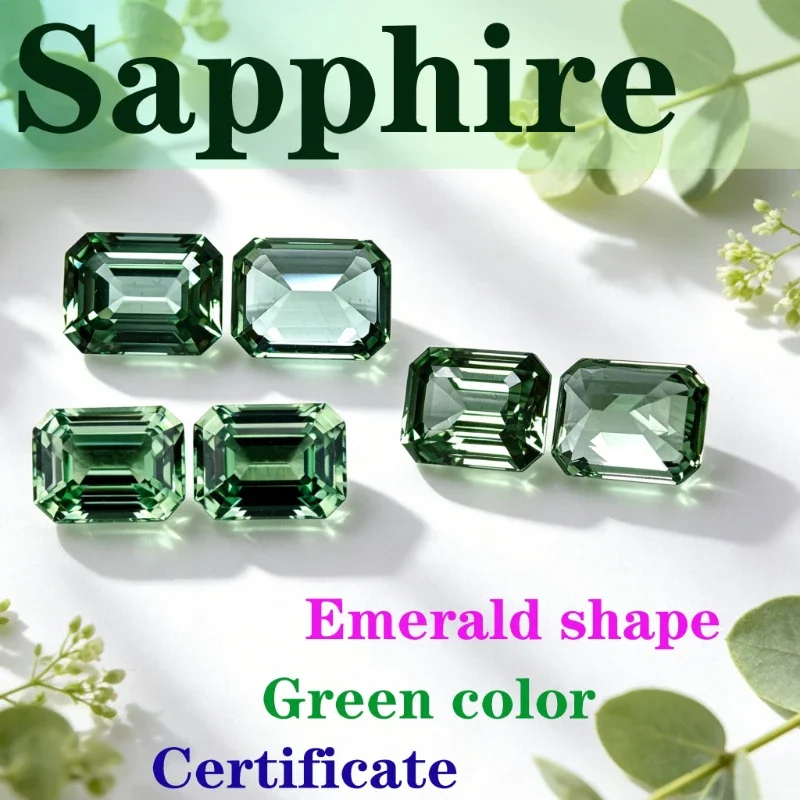 Laboratory Production Sapphire Stone Emerald Shape Green Color Certificate
Laboratory Production Sapphire Stone Emerald Shape Green Color Certificate