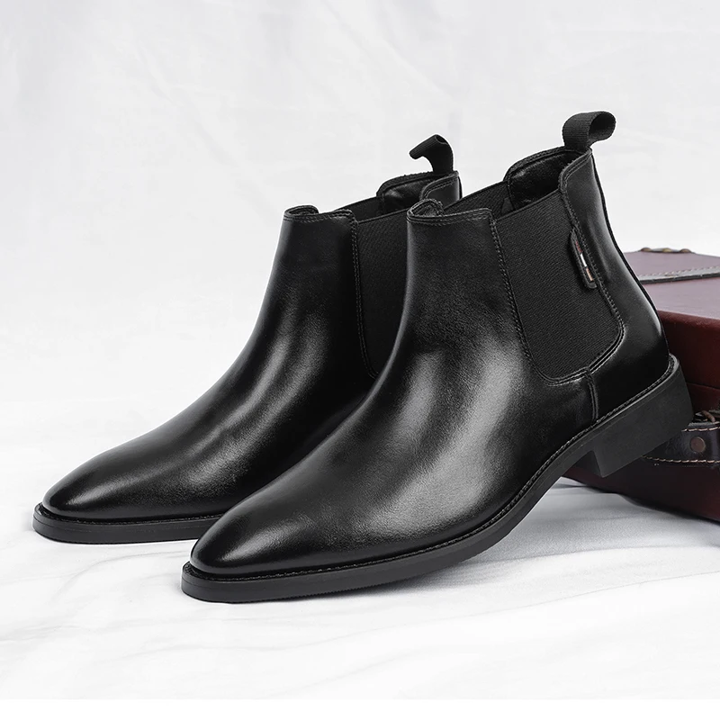 Мужские ботинки челси, осенне-зимние кожаные ботильоны без шнуровки, удобная нескользящая повседневная официальная обувь, классическая мужская обувь
Мужские ботинки челси, осенне-зимние кожаные ботильоны без шнуровки, удобная нескользящая повседневная официальная обувь, классическая мужская обувь