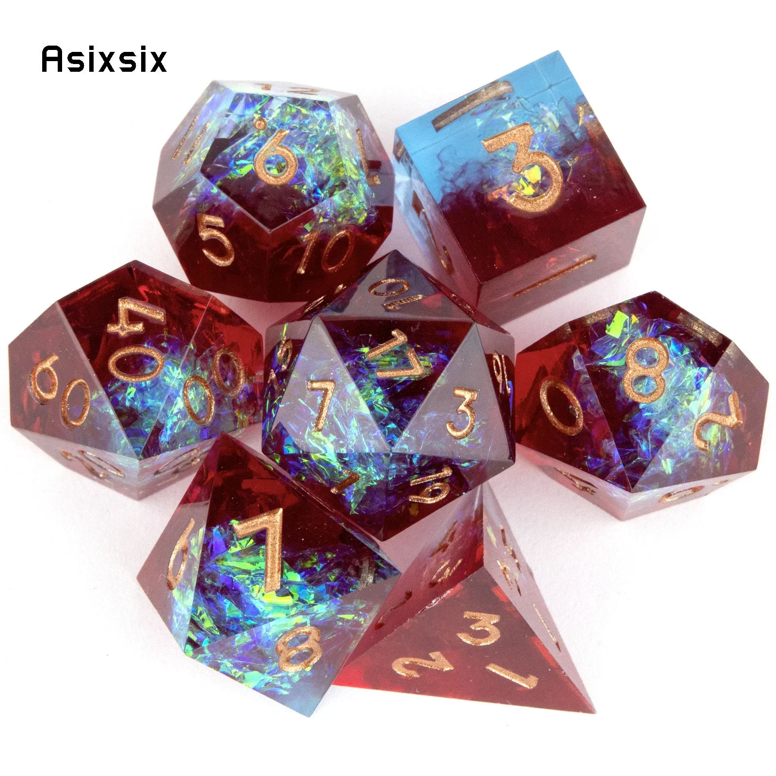 7 Pcs Red Resin Golden Number Sharp Edge Dice Polyhedral Dice Suitable for Role-Playing RPG Board Game
7 Pcs Red Resin Golden Number Sharp Edge Dice Polyhedral Dice Suitable for Role-Playing RPG Board Game