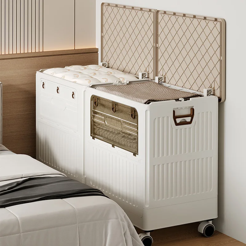 Clothes storage box Household oversized storage Organizing box with wheel flip foldable clothing quilt locker
Clothes storage box Household oversized storage Organizing box with wheel flip foldable clothing quilt locker