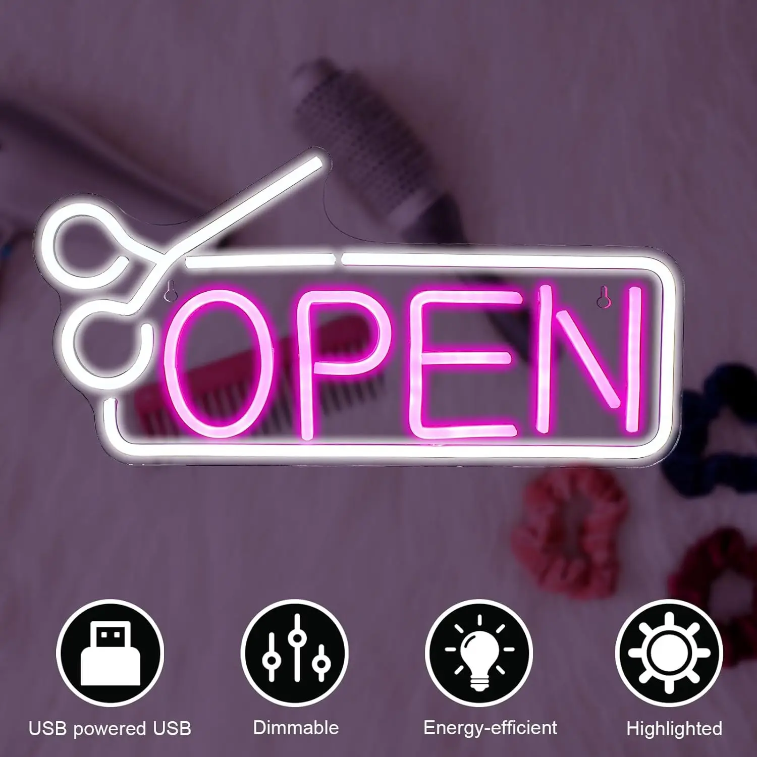 Barber Open Neon Sign USB Dimmable Light up Signs Wall Decor for Bar Salon Store Hotel Coffee Barber Shop Club Business
Barber Open Neon Sign USB Dimmable Light up Signs Wall Decor for Bar Salon Store Hotel Coffee Barber Shop Club Business