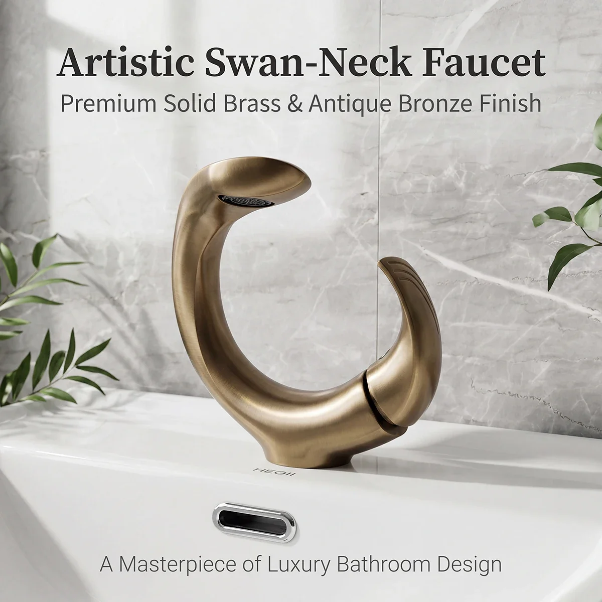 Brushed bronze bathroom faucet, solid brass modern C-shaped washbasin faucet, deck mounted automatic hands-free washbasin faucet
Brushed bronze bathroom faucet, solid brass modern C-shaped washbasin faucet, deck mounted automatic hands-free washbasin faucet