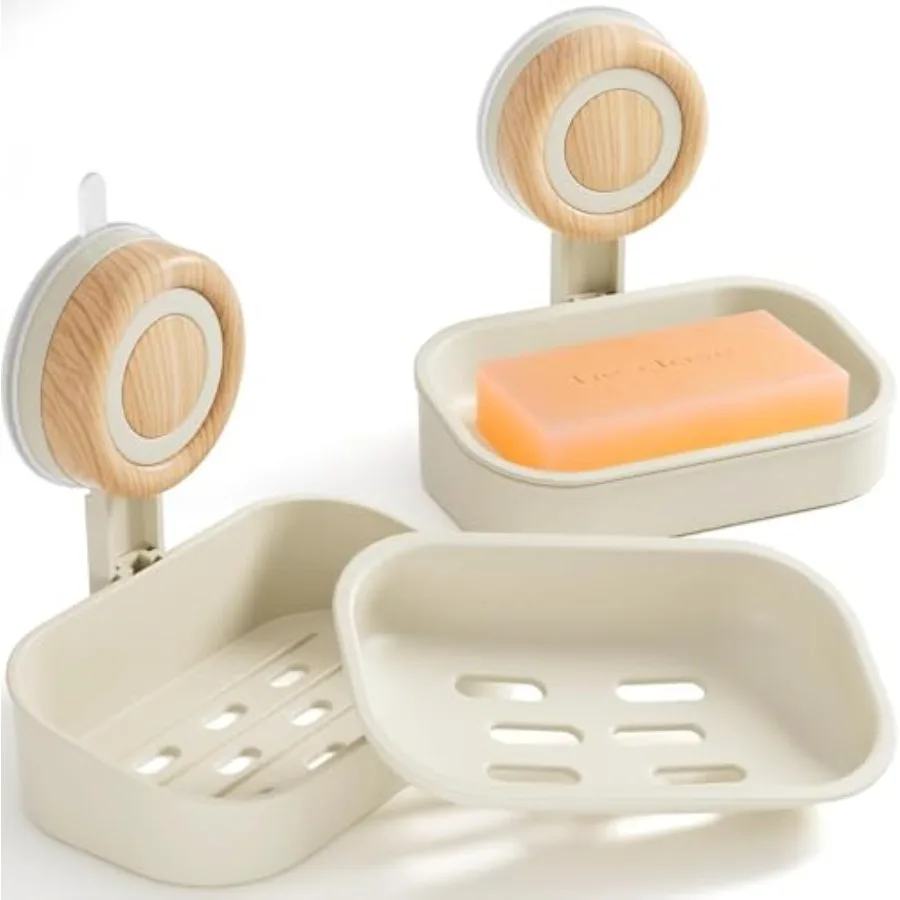 Double Layer Soap Dish for Shower 2 Pack, Wall Mounted Bar Soap Holder Suction Cup 2 Layer Self Draining Soap Case Sponge Holde
Double Layer Soap Dish for Shower 2 Pack, Wall Mounted Bar Soap Holder Suction Cup 2 Layer Self Draining Soap Case Sponge Holde