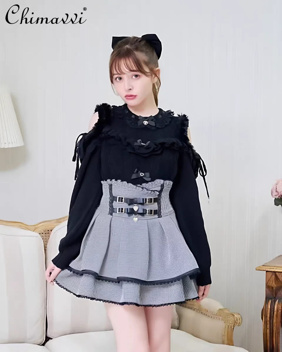 Liz New Japanese Sweet Cute Lolita Lace Patchwork Fluffy Off-Shoulder Long Sleeve Sweater Spring Long Sleeve Kawaii Knitted Top
Liz New Japanese Sweet Cute Lolita Lace Patchwork Fluffy Off-Shoulder Long Sleeve Sweater Spring Long Sleeve Kawaii Knitted Top