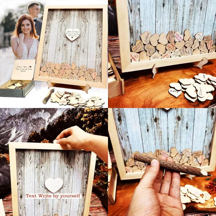 Wedding Guest Book Alternative Pen Sign Drop Top Wooden Frame for Baby Shower Birthday Party Decoration 120 Hearts
Wedding Guest Book Alternative Pen Sign Drop Top Wooden Frame for Baby Shower Birthday Party Decoration 120 Hearts
