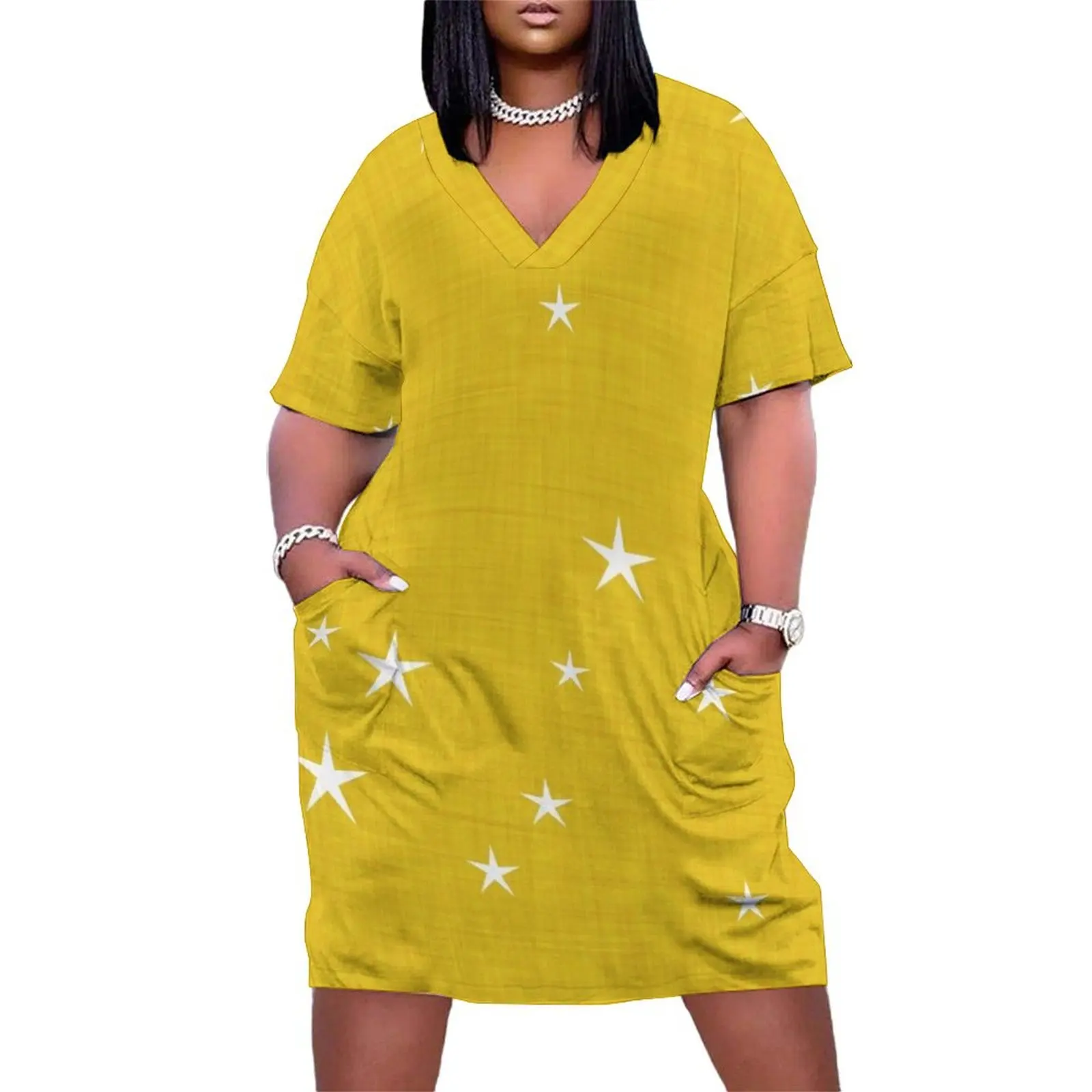 Yellow star with fabric texture - narwhal collection Loose Pocket Dress Woman fashion Women's dresses dress korean style
Yellow star with fabric texture - narwhal collection Loose Pocket Dress Woman fashion Women's dresses dress korean style