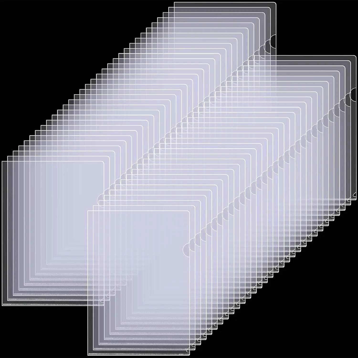 63 Pack Clear Plastic Document Folders L-Type Transparent Project Pockets for A4 Letter Size Paper
63 Pack Clear Plastic Document Folders L-Type Transparent Project Pockets for A4 Letter Size Paper