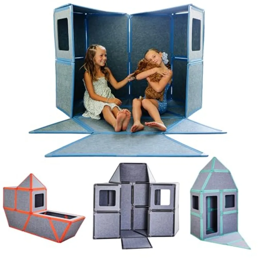 Giant Magnetic Fort Building Panels - Blue, Eco-Felt, Life-Size Indoor Outdoor STEM Toy for Ages 3-10+, 24-Panel Set for Buildi
Giant Magnetic Fort Building Panels - Blue, Eco-Felt, Life-Size Indoor Outdoor STEM Toy for Ages 3-10+, 24-Panel Set for Buildi