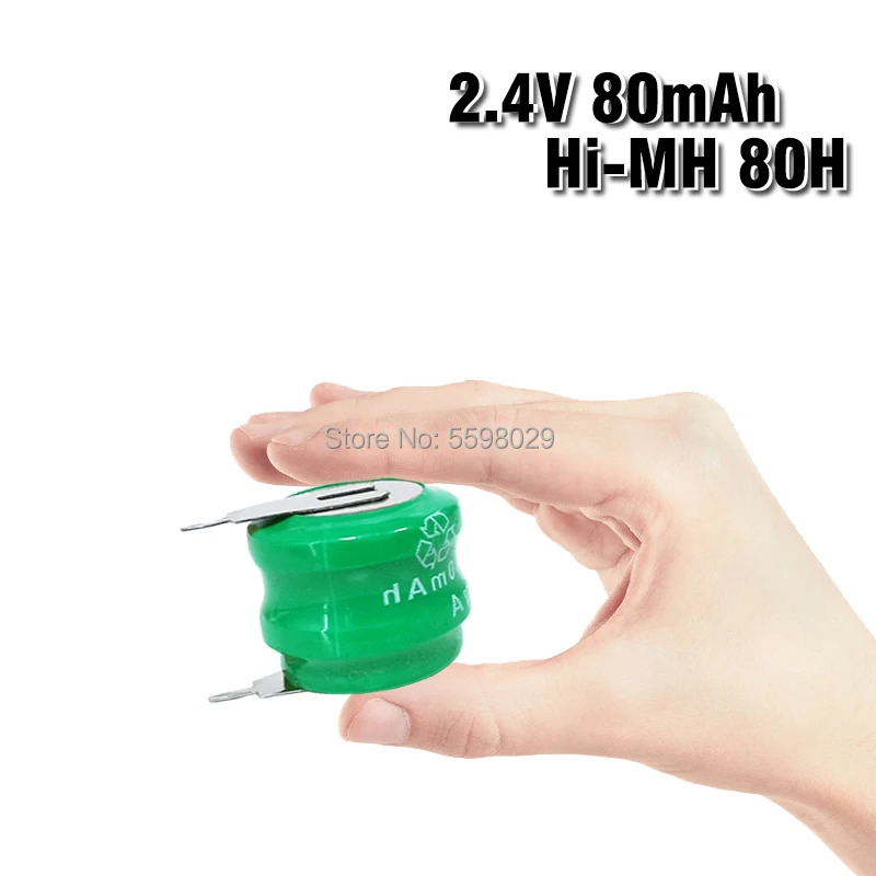 High Quality Ni MH Rechargeable Batteries With Welding Pins 80mAh 2.4V Ni-MH Button Cell Battery For Car Audio Electric Toys
High Quality Ni MH Rechargeable Batteries With Welding Pins 80mAh 2.4V Ni-MH Button Cell Battery For Car Audio Electric Toys