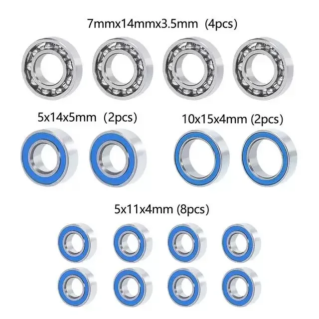 16PCS Bearing Kit For 1/10 Axial SCX10.2 SCX10 II 90046 AR44 RC Crawler Car Upgrade Parts
16PCS Bearing Kit For 1/10 Axial SCX10.2 SCX10 II 90046 AR44 RC Crawler Car Upgrade Parts