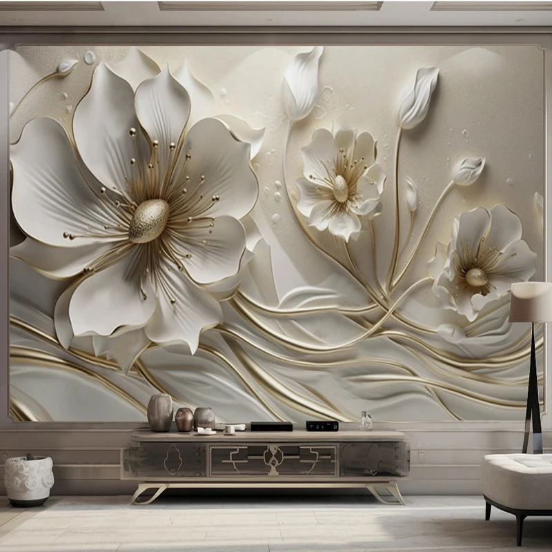 Custom Mural Wallpaper 3D Relief Floral Design Elegant Wall Painting Background for Fashionable Living Room Bedroom Home Wall Ar
Custom Mural Wallpaper 3D Relief Floral Design Elegant Wall Painting Background for Fashionable Living Room Bedroom Home Wall Ar